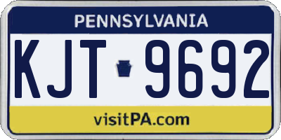 PA license plate KJT9692