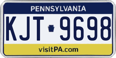 PA license plate KJT9698