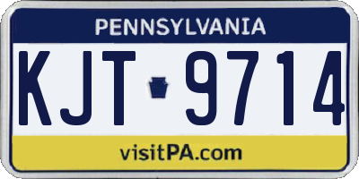 PA license plate KJT9714