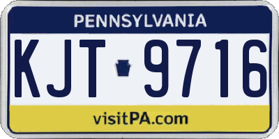 PA license plate KJT9716