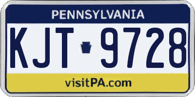 PA license plate KJT9728