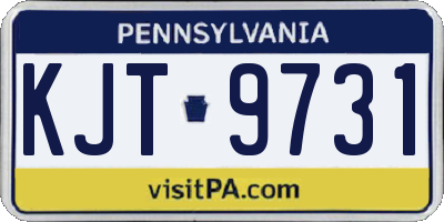 PA license plate KJT9731