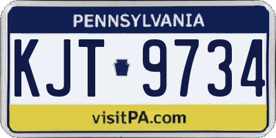 PA license plate KJT9734