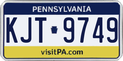 PA license plate KJT9749