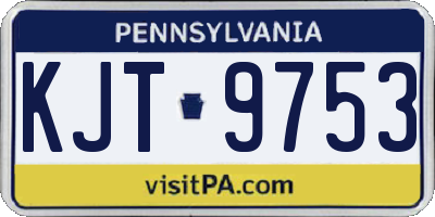 PA license plate KJT9753