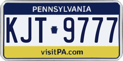 PA license plate KJT9777