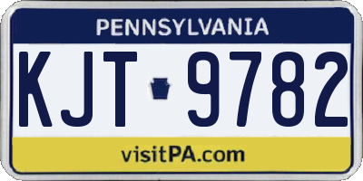 PA license plate KJT9782
