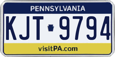 PA license plate KJT9794