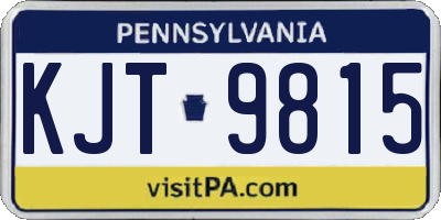 PA license plate KJT9815