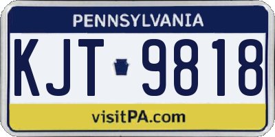 PA license plate KJT9818