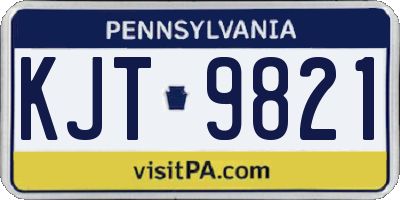 PA license plate KJT9821