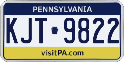 PA license plate KJT9822