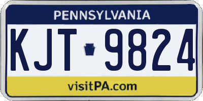 PA license plate KJT9824