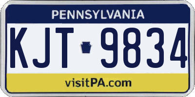 PA license plate KJT9834