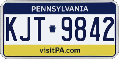 PA license plate KJT9842