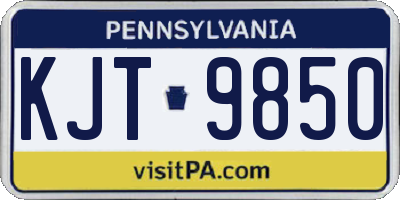 PA license plate KJT9850