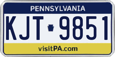 PA license plate KJT9851