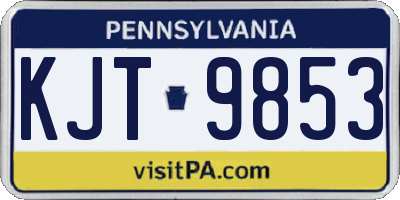 PA license plate KJT9853
