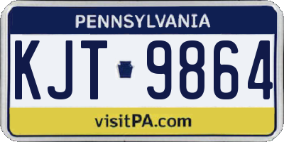 PA license plate KJT9864