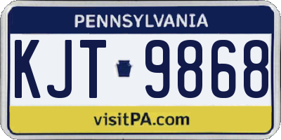 PA license plate KJT9868