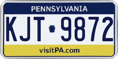 PA license plate KJT9872