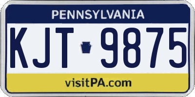 PA license plate KJT9875
