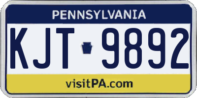 PA license plate KJT9892