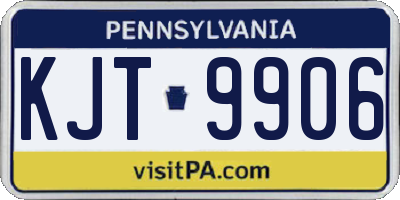 PA license plate KJT9906