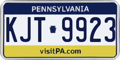 PA license plate KJT9923