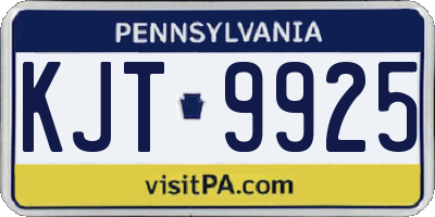 PA license plate KJT9925