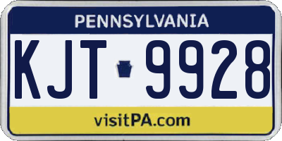PA license plate KJT9928
