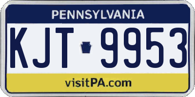 PA license plate KJT9953