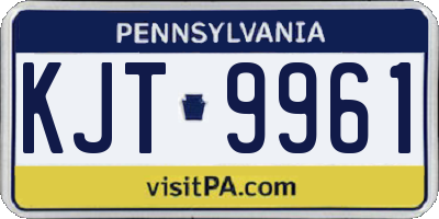 PA license plate KJT9961