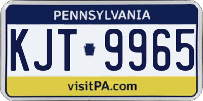 PA license plate KJT9965