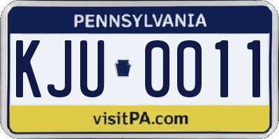 PA license plate KJU0011