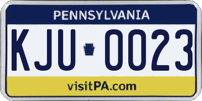 PA license plate KJU0023