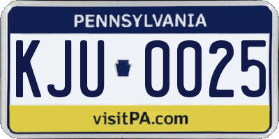 PA license plate KJU0025