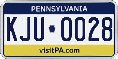 PA license plate KJU0028