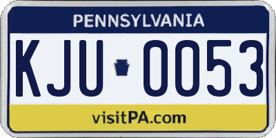 PA license plate KJU0053