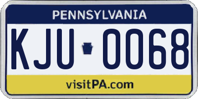 PA license plate KJU0068