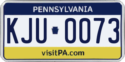PA license plate KJU0073