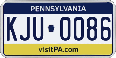 PA license plate KJU0086