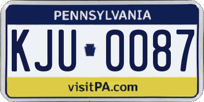 PA license plate KJU0087