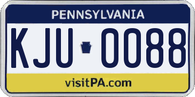 PA license plate KJU0088