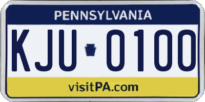 PA license plate KJU0100