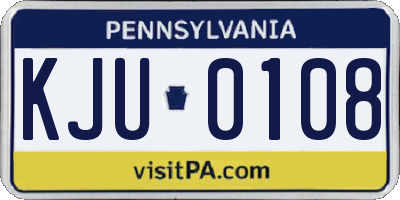 PA license plate KJU0108