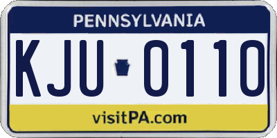 PA license plate KJU0110