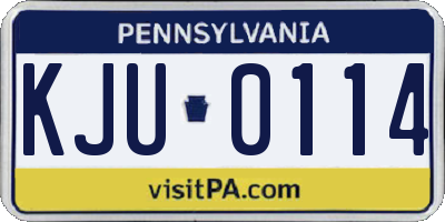 PA license plate KJU0114