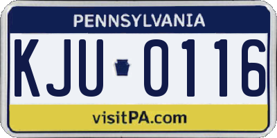PA license plate KJU0116