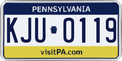PA license plate KJU0119
